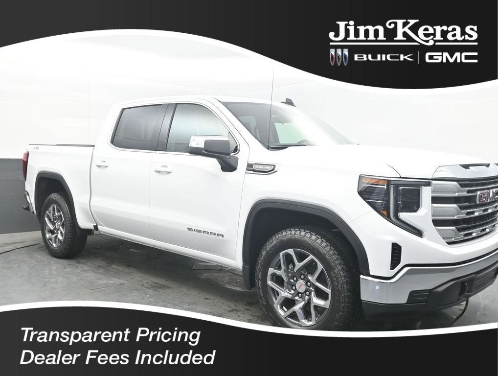 2026 GMC Sierra 1500 SLE in Summit White — front three-quarter view