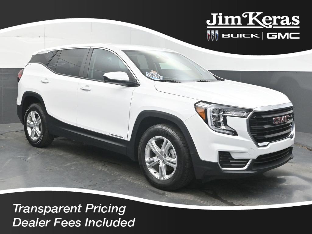 2024 GMC Terrain SLE in Summit White — front three-quarter view