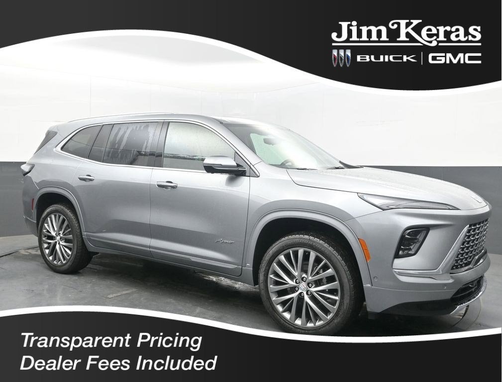 2026 Buick Enclave Avenir in Moonstone Gray Metallic — front three-quarter view