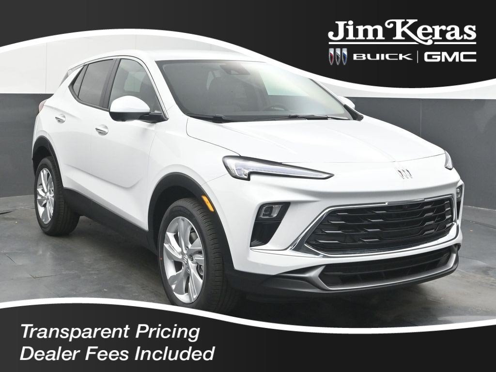 2026 Buick Encore GX Preferred in Summit White — front three-quarter view