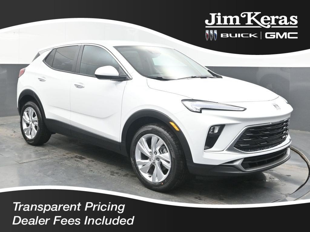 2026 Buick Encore GX Preferred in Summit White — front three-quarter view