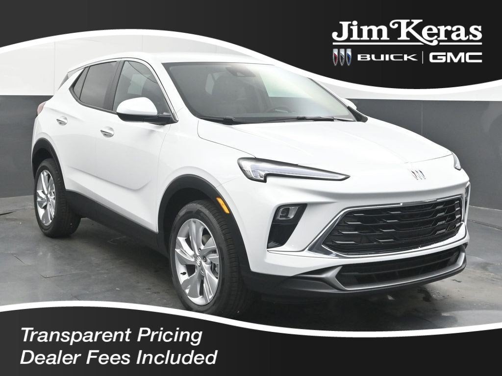 2026 Buick Encore GX Preferred in Summit White — front three-quarter view