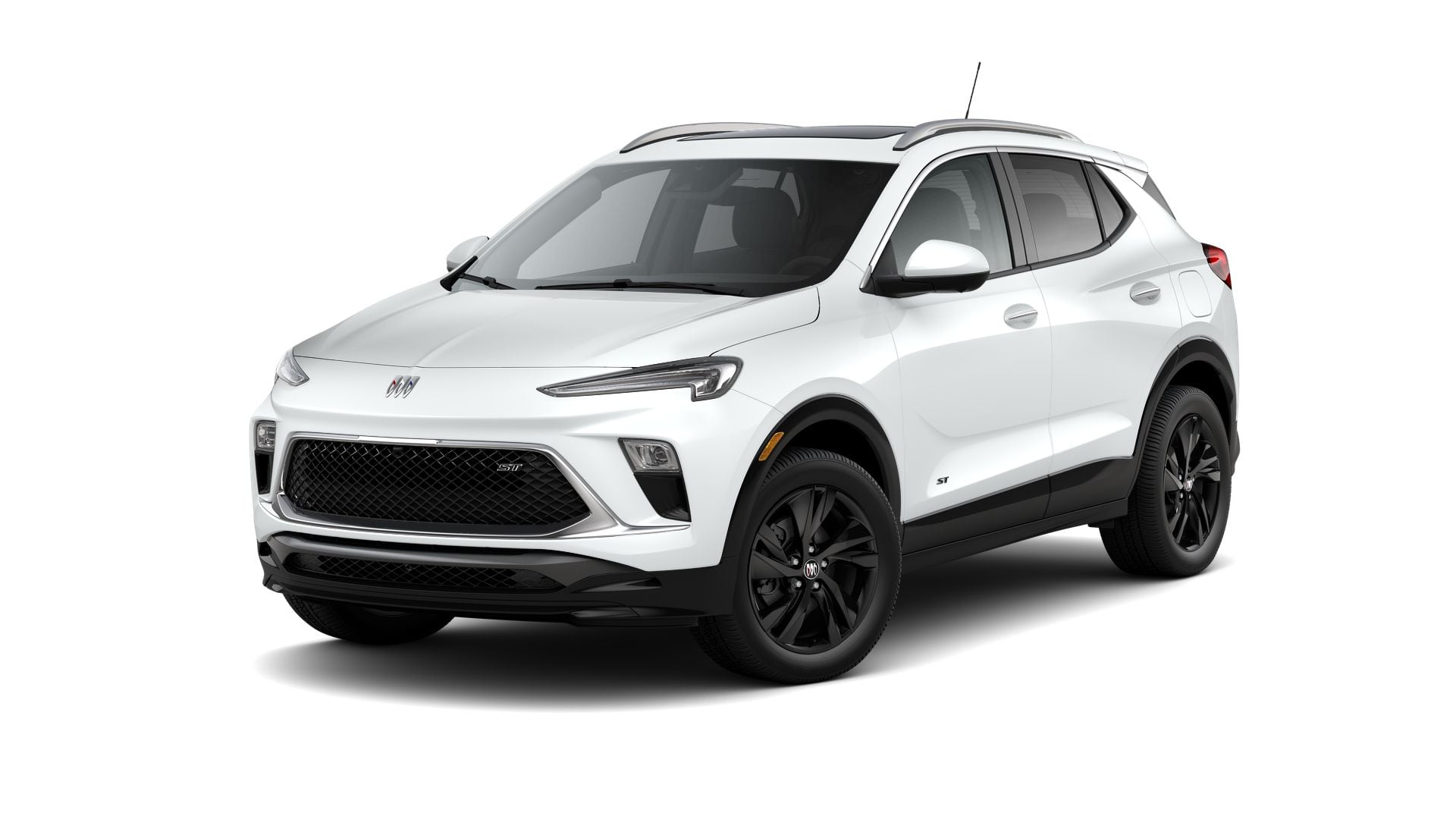 2026 Buick Encore GX Sport Touring in Summit White — front three-quarter view