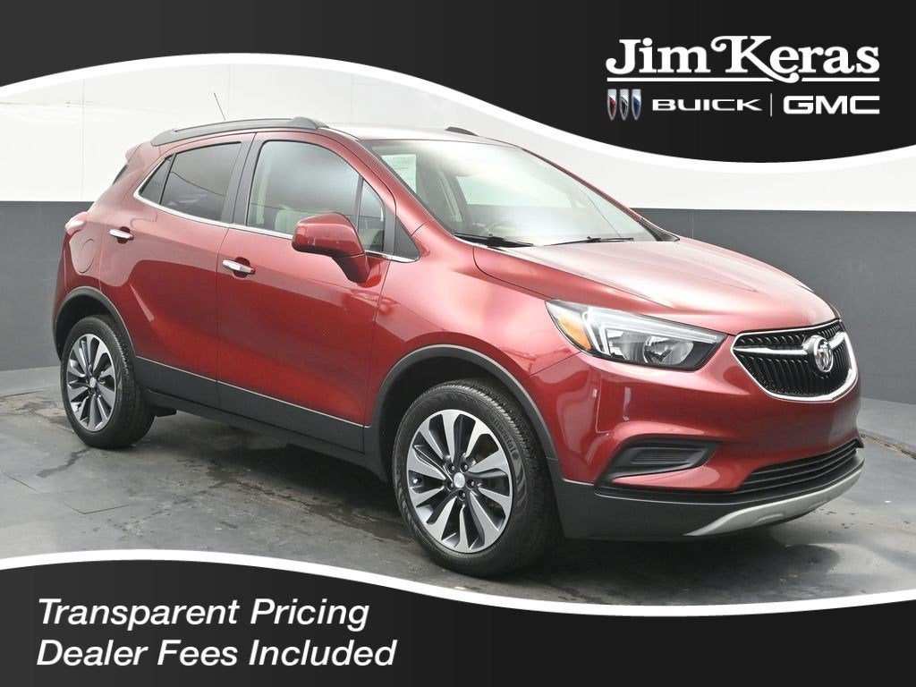 2022 Buick Encore Preferred in Cinnabar Metallic — front three-quarter view