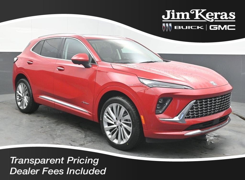 2026 Buick Envision Avenir in Brilliant Red — front three-quarter view