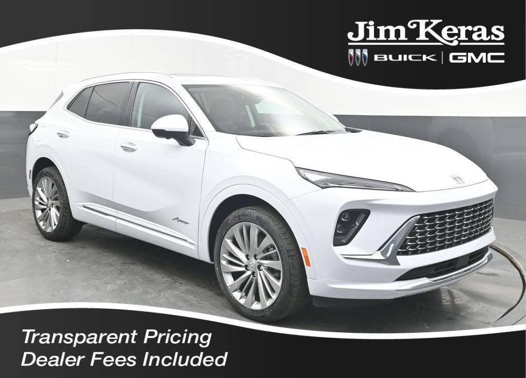 2026 Buick Envision Avenir in Iridescent White Tricoat — front three-quarter view